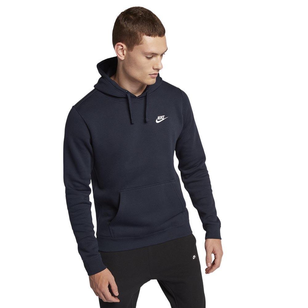 Nike Club Pullover Hoodie mit gesticktem Logo in Navy