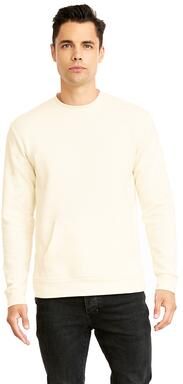 Next Level 9001 Santa Barbara Pocket Crewneck Sweatshirt in Natural size 2XL   80/20 Cotton/Polyester NL9001