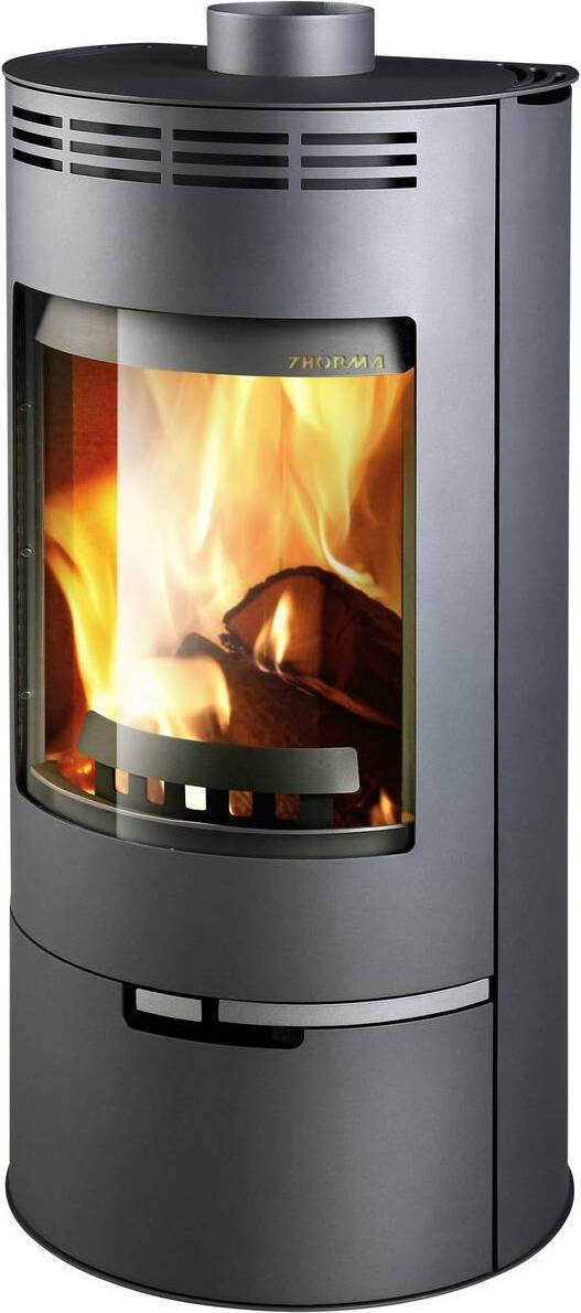Thorma Kaminofen " Andorra " Stahl grau - 7.5 kW - ext. Luftzufuhr