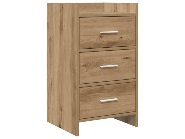 Coespram Nachttisch Artisan-Eiche 40x36x70 cm Kommode mit Schubladen Kompakte Beistelltisch-Variante für Schlafzimmer und Boxspringbett mit 3 Schubladen und Metallgriffen aus Holzwerkstoff.