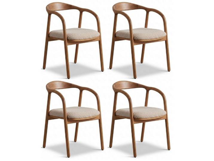 Xlmoebel Esszimmerstuhl Stühle Stil modern braun bequem kompakt Esszimmer praktisch Textil (4er-Set, 4 St)