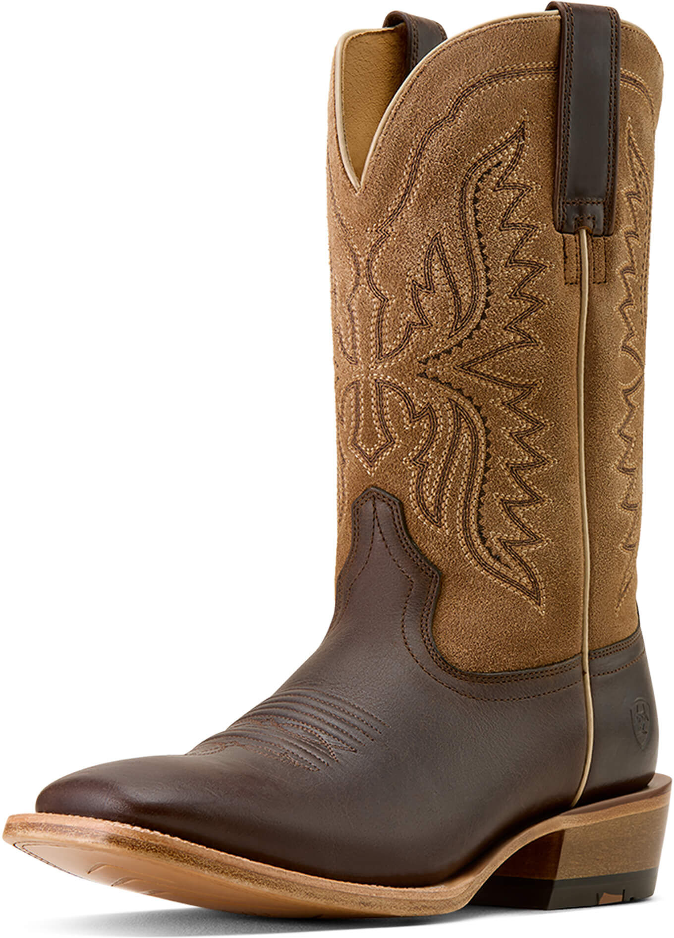 Men's Preston Wide Square Toe Cowboy Boots in Roasted Coffee Rustic Almond Leather, Size: 7 EE by Ariat