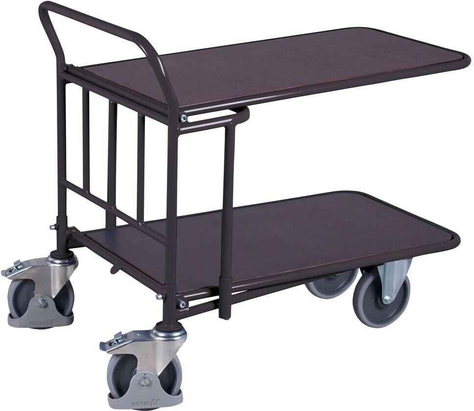 Variofit CC-Wagen mit 2 Ladeflächen 1030x600mm aus Siebdruckplatten RAL 7016 Anthrazitgrau