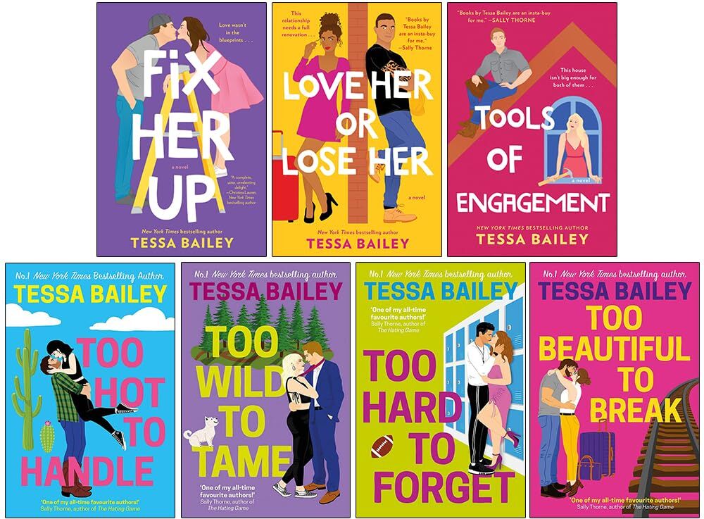 Avon Tessa Bailey Hot & Hammered / Romancing the Clarksons 7 Books Collection Set – Romance Fiction Collection