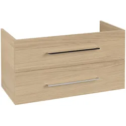 Villeroy & Boch Avento Waschtischunterschrank, 2 Auszüge, 980x514x484mm, Griff chrom Glanz, A89200VJ, Farbe: Nordic Oak
