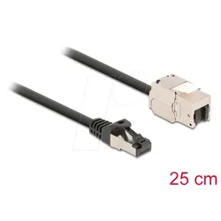 DELOCK 87022 - Keystone Modul RJ45 Buchse  > Stecker mit Kabel, 0,25 m