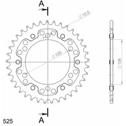 Supersprox Stealth-Kettenrad 525 37Z (Silber)