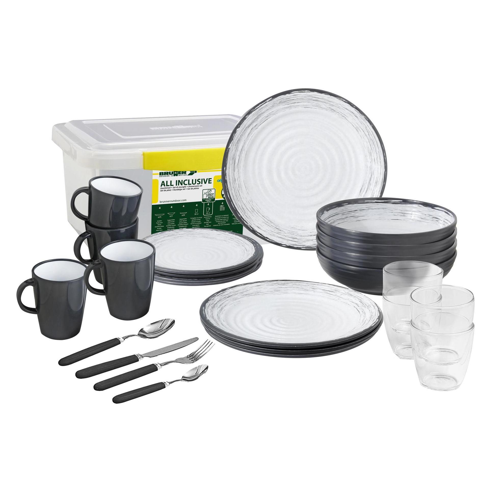 Brunner Outdoor-Geschirrset All inclusive Grenada 36-teilig (01182)