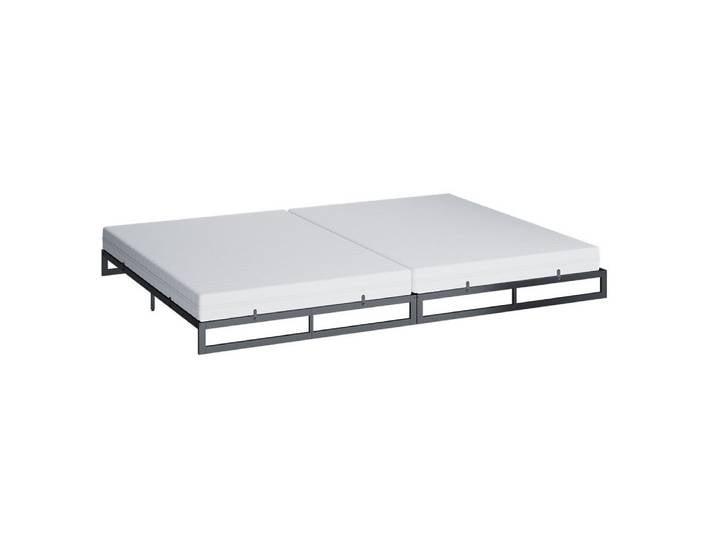 VitaliSpa® Bettgestell Lenora, Schwarz, 140x200 2er Set mit 2 Matratzen (4-tlg)