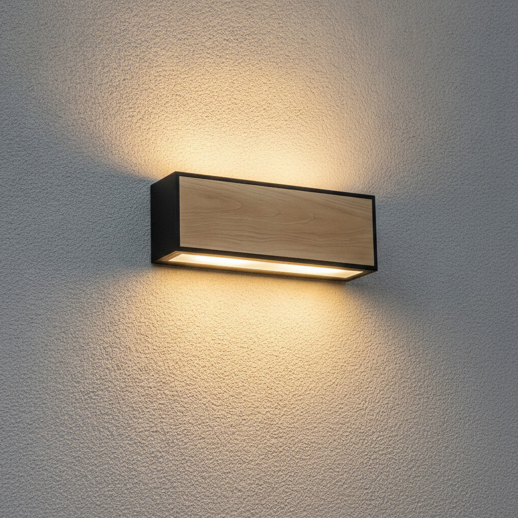 Lyora Wandlamp Astral antraciet en hout