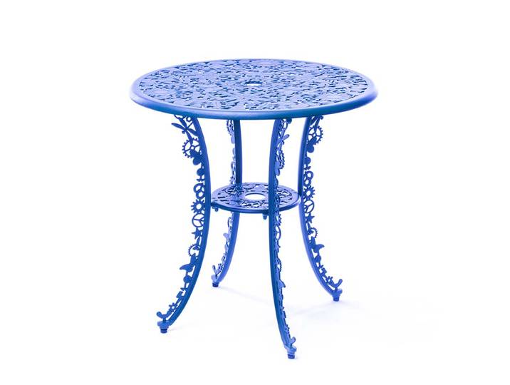 SELETTI table ronde INDUSTRY GARDEN (Sky bleue - Aluminium)