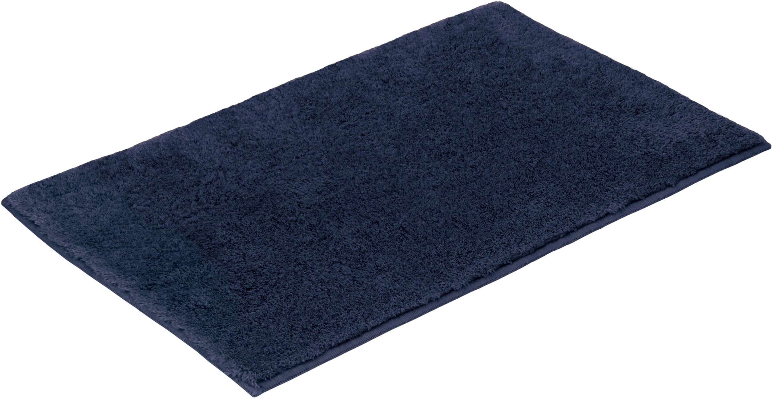Badematte VOSSEN "Timeless", blau (marine blau), H:10mm, Polyacryl, Badematten, Badematte marine blau rechteckig (60cm x 100cm ), 1 Stk.
