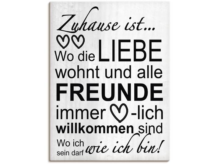 Artland Wo die Liebe wohnt Sprüche & Texte 1 Stk. tlg. als Leinwandbild, Poster in verschied. Grössen