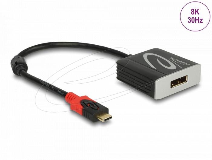 Delock Adapter USB Type-C -Stecker zu DisplayPort Buchse (DP Alt Mode) 8K 30 Hz