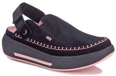 Women's Jazz Swivel Strap Slide by Drew in Black (Size 6 N)