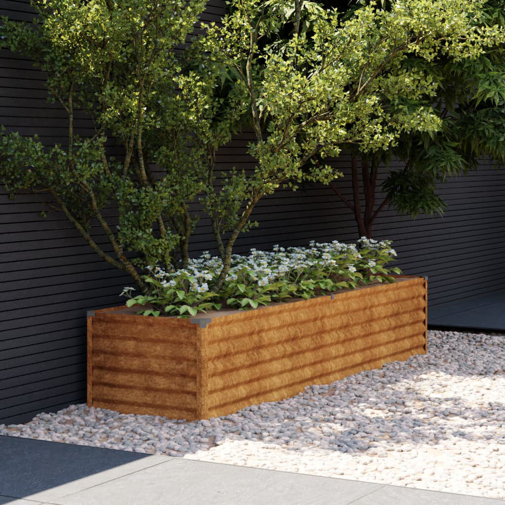 Rio Almarene Outdoor Raised Garden Bed Rusty 36cm H x 194cm W x 50cm D