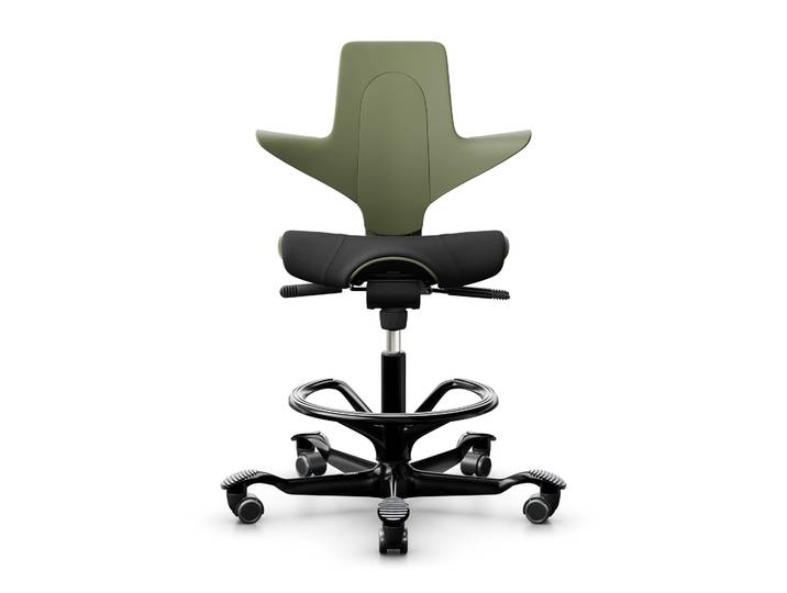 Counter stool HAG Capisco Puls 8020, Green-black/Black, New, Bar stool - Practical & comfortable