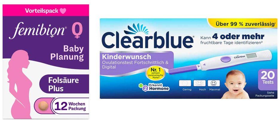 Femibion 0 Babyplanung 84 stk + Clearblue Ovulationstest fortsch 1stk