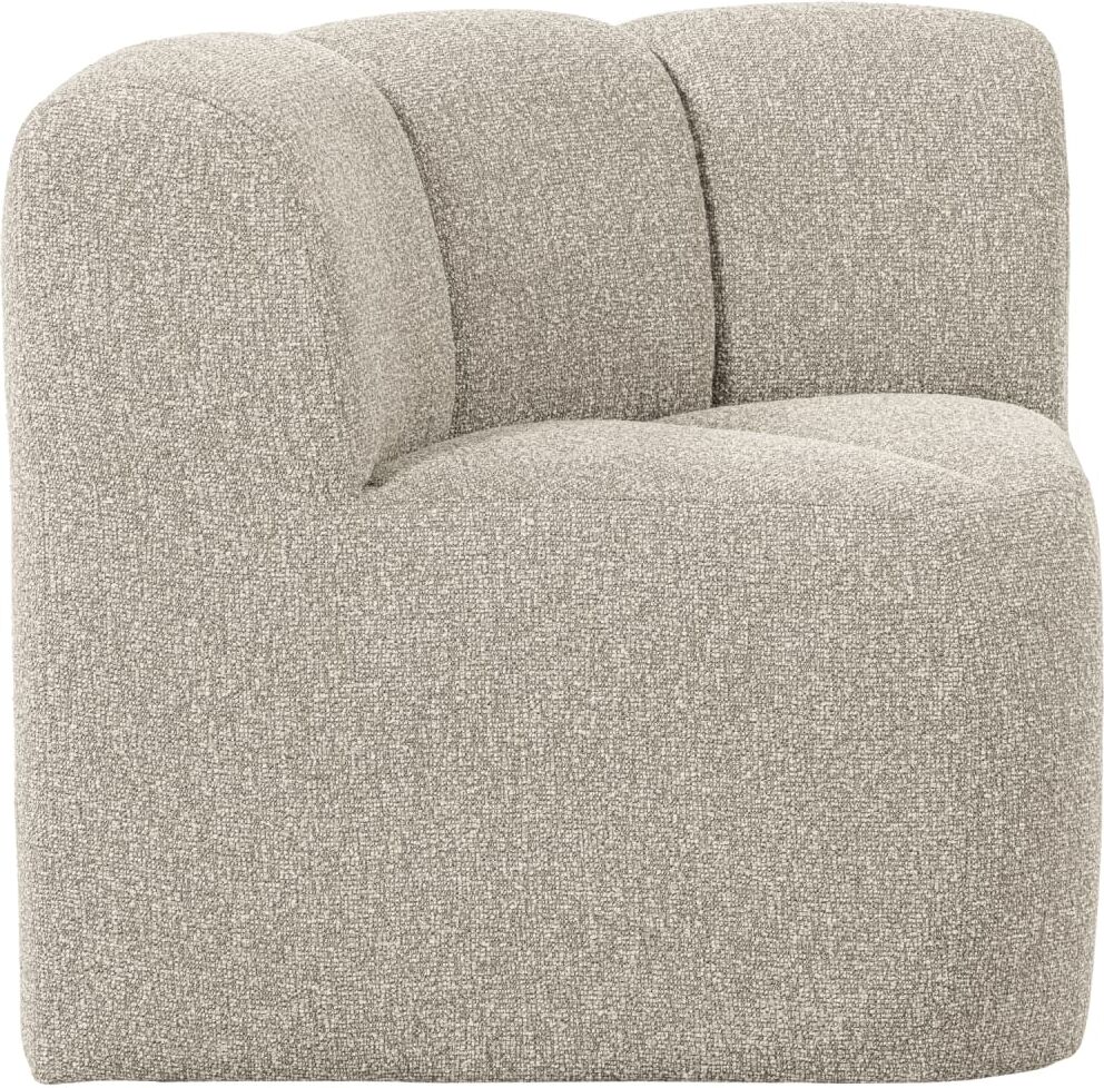 WOOOD Banc de salle a manger d'angle avec dossier en bouclé beige Beige 83x83x83cm