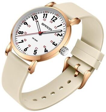 Everyday Crate SANDA Womens Quartz Watch Minimalist Casual Water Resistant Watch With Soft Silicone Strap khaki