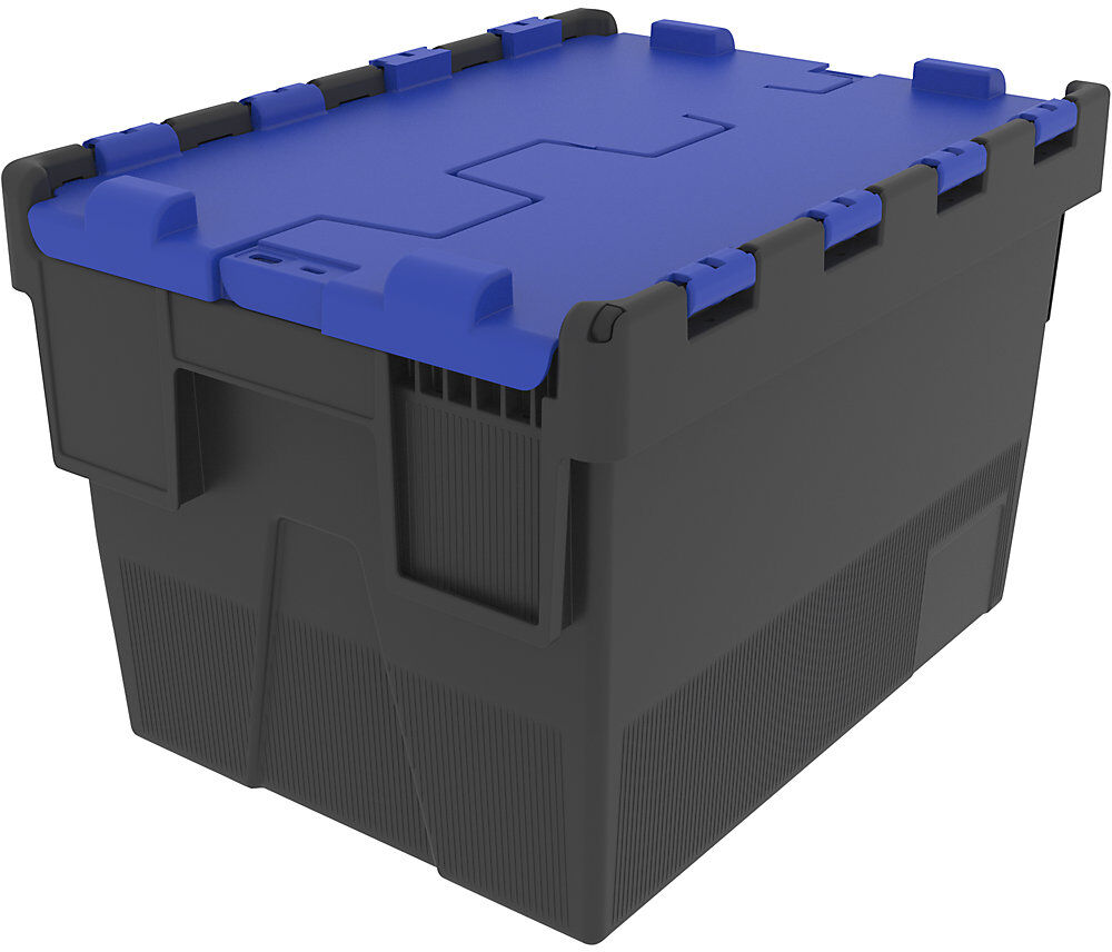kaiserkraft Mehrweg-Stapelbehälter, LxBxH 400 x 300 x 264 mm, schwarz/blau