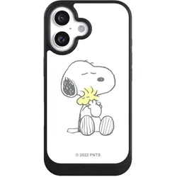 Nivocase Hülle für Apple iPhone 16 Handyhülle NIVOcore Case Schwarz Liebe Peanuts Snoopy (Apple iPhone 16), Smartphone Hülle, Schwarz