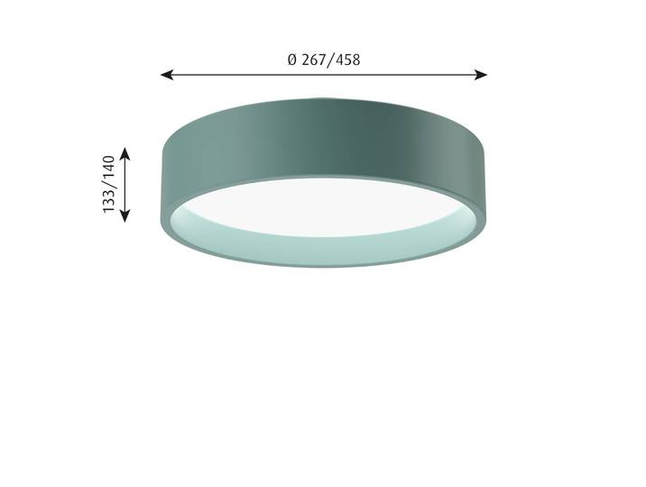 Louis Poulsen LP Circle Decke, Ø 26,7 cm petroleum Circle, dimmbar, blau, für Wohn- / Esszimmer, Aluminium, Design