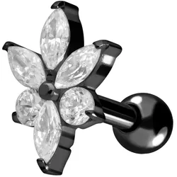 Titan Ohrpiercing KRISTALLBLÜTE