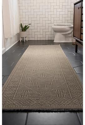 Alise Rugs Alameda Solid Color Medallion Machine Washable Indoor Area Rug