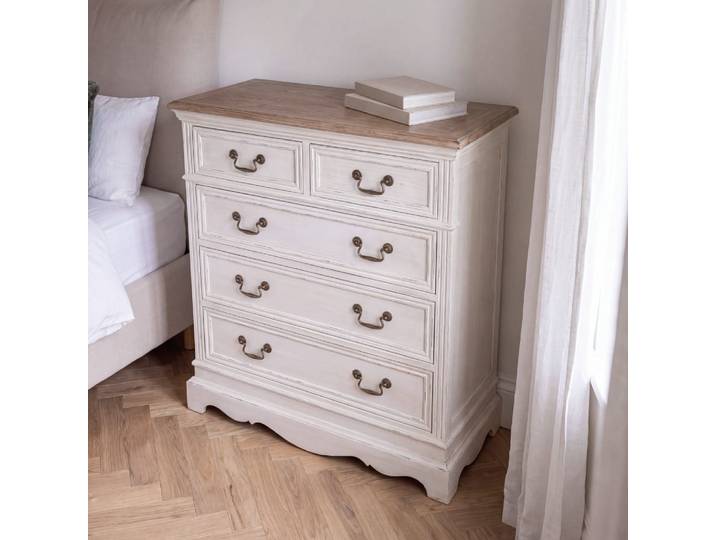 Commode haute beige crème, L86 cm