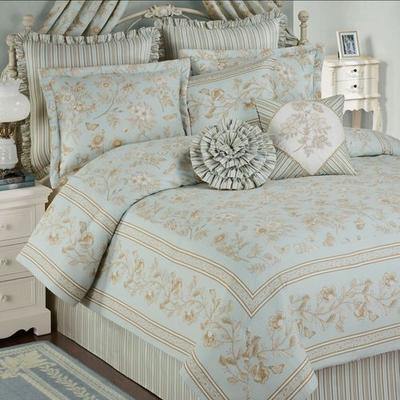 Touch of Class Floral Cottage Comforter Set Pale Blue, California King, Pale Blue