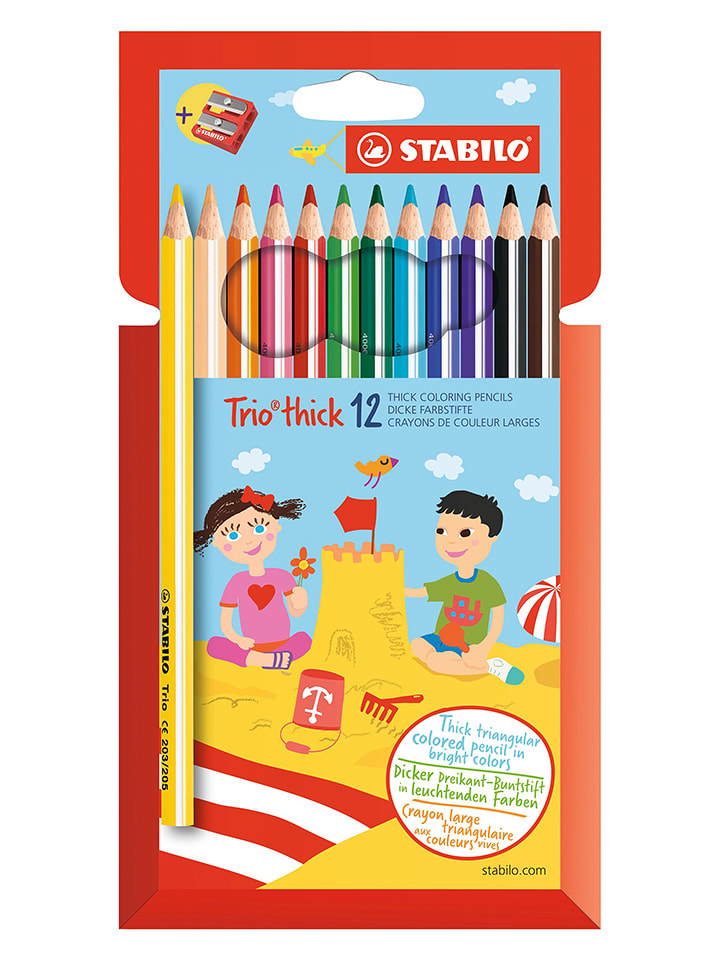 Dreikant-Buntstifte "STABILO Trio dick" - 12 Stück - onesize