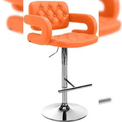 Proregal CHEFGASTRO Barhocker CAPE TOWN Chrom HxBxT 103x62x55cm Kunstleder Orange Barstuhl