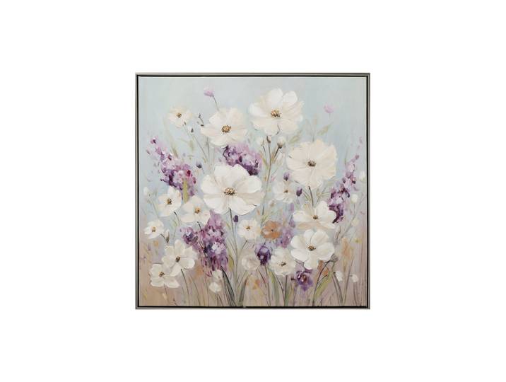 Handgemaltes, gerahmtes Bild „Sommerblumen“ 72.5 x 72.5 cm Multicolor Crea Collection