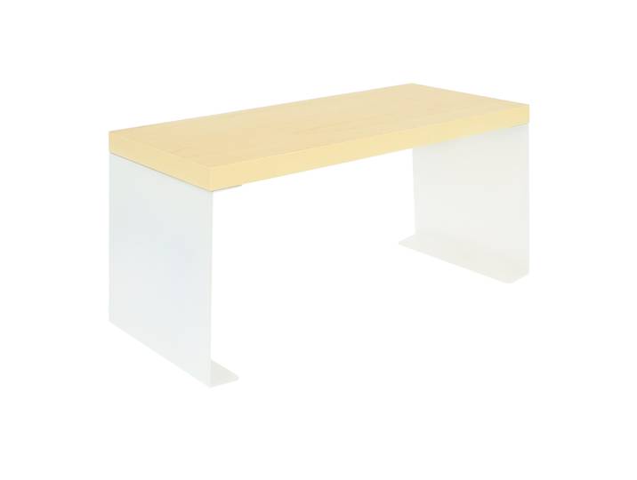 QUVIO Aanrecht organizer - Houtlook plank - Wit metaal
