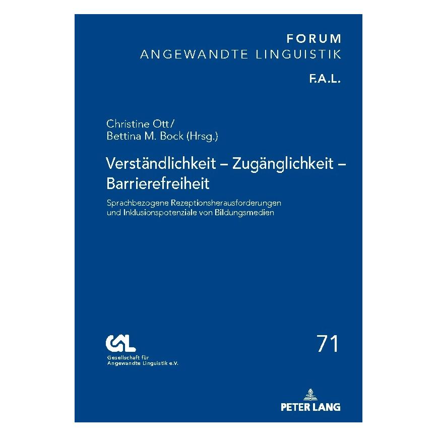 Peter Lang Verständlichkeit - Zugänglichkeit - Barrierefreiheit (Deutsch, 2025) (71879471)