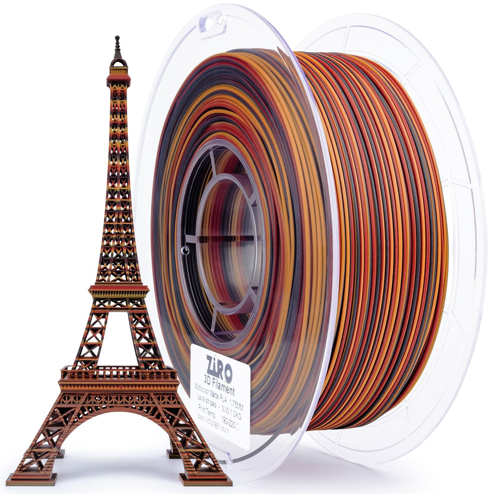 Selius Matte Stripes Rainbow PLA Filament 1.75mm, Kleurrijk, 1kg