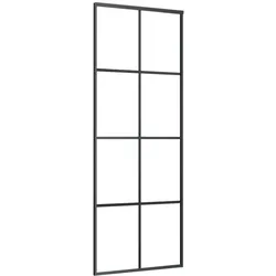 vidaXL Schiebetür Aluminium und ESG Glas 76x205 cm Schwarz