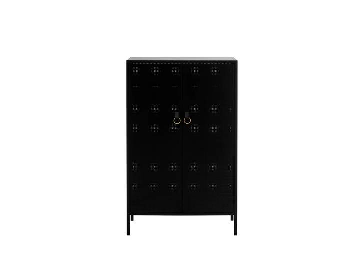 Maze Armoire Francis noir, cuir noir