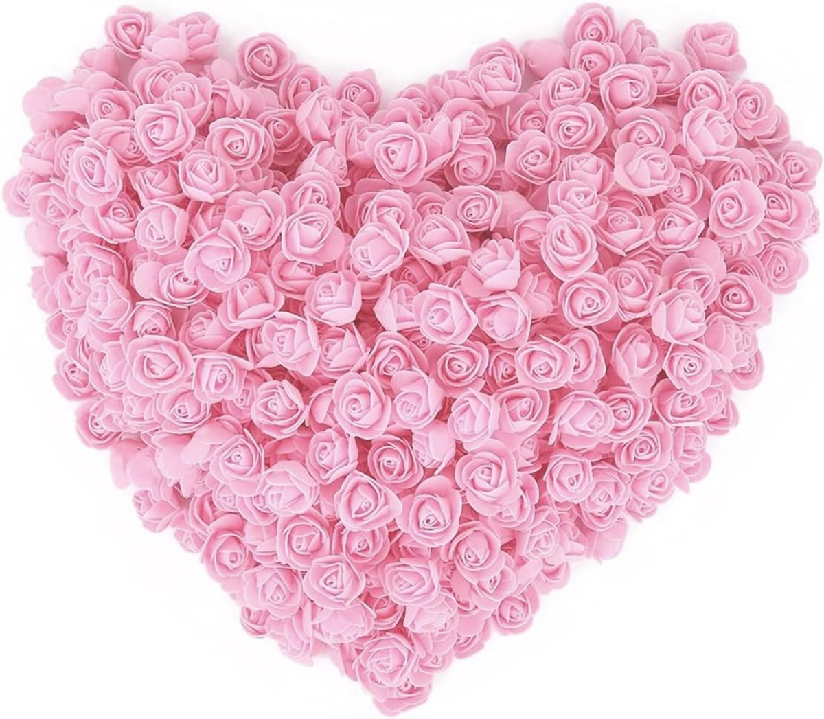 Set van 144 stuks mini kunstrozen van foam voor DIY decoratie en Valentijnsdag in zwart en roze