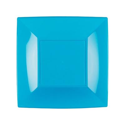 MONOUSO - Wiederverwendbare Robuste Teller Flach Türkis "Nice" PP 18cm (300 Stück)