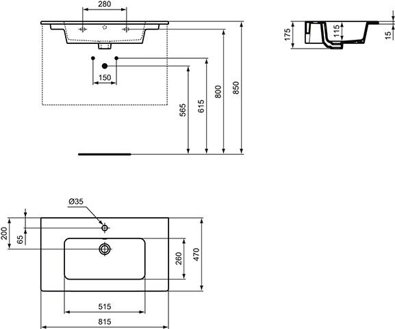 Ideal Standard Connect E, 800mm, K706701