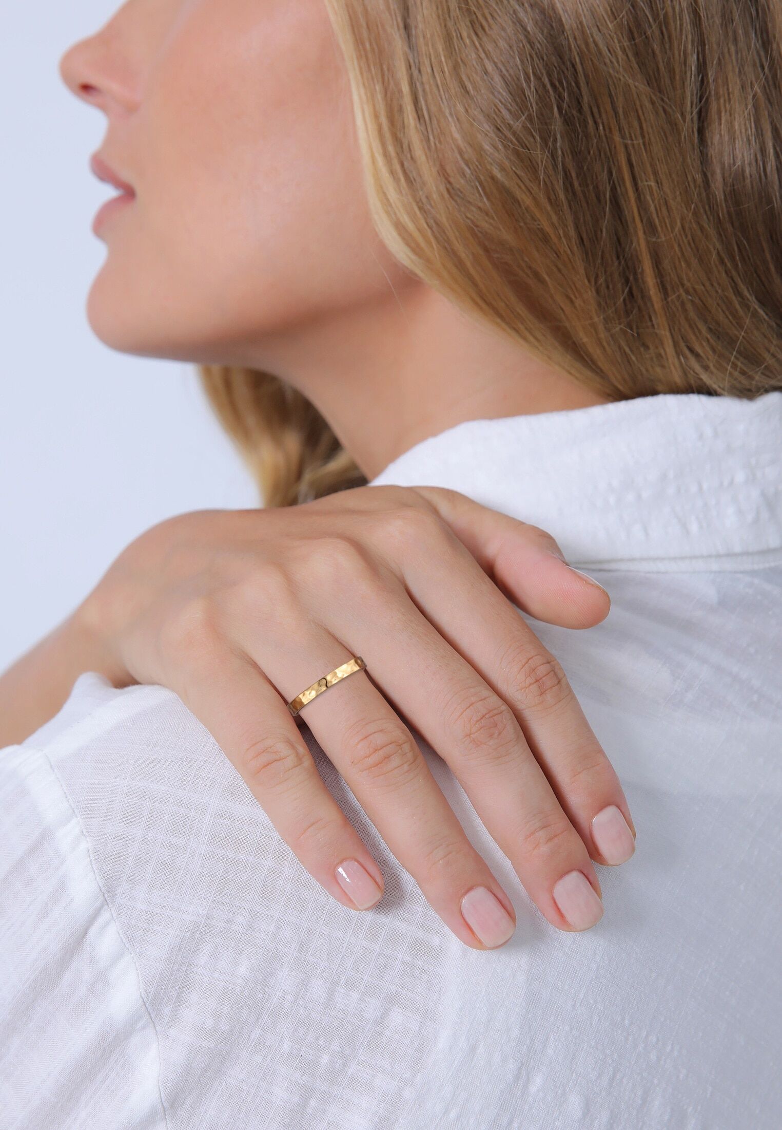 Silberring ELLI PREMIUM "Ring Bandring Freundschaftsring Ehering 585er Gelbgold" Gr. 54, gold, Fingerringe, Damen, 54, Gelbgold 585, Silberring
