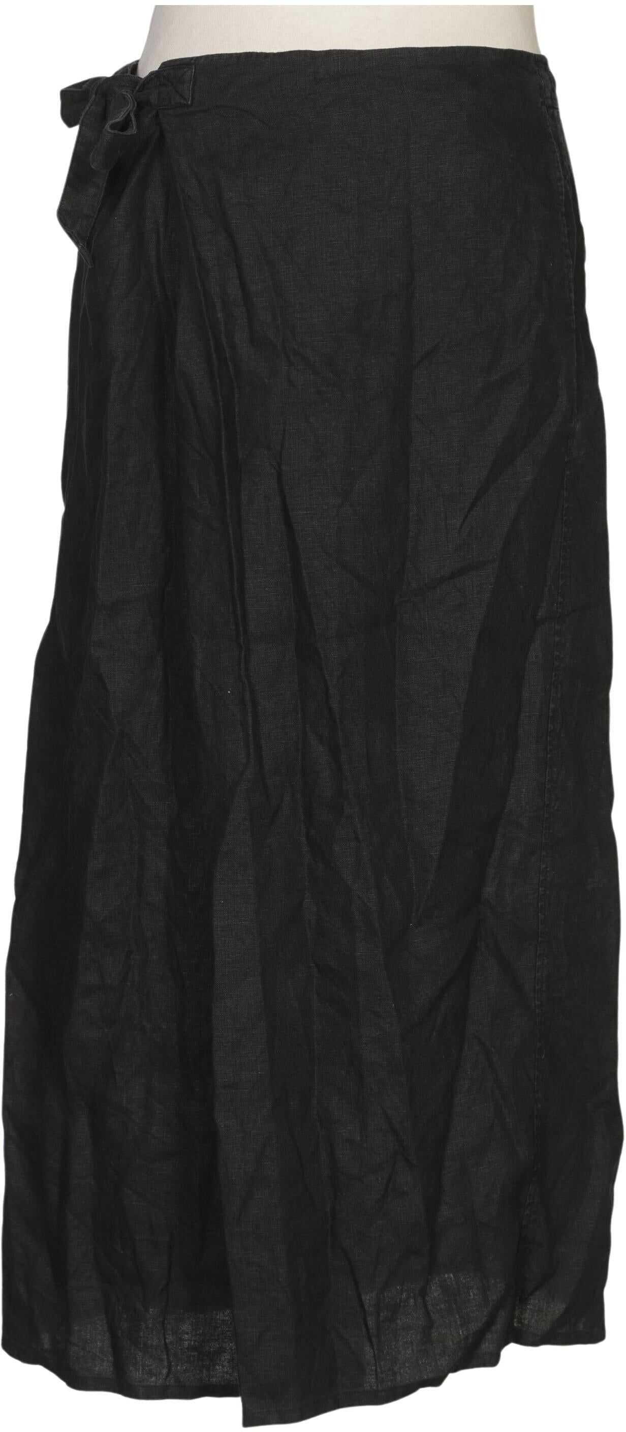 Massimo Dutti Damen Rock, Schwarz, Gr. L, Leinen - Second Hand