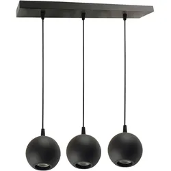 Enovalite, Pendelleuchte, LED-Pendellampe GLOBE, GU10-Fassung, IP20, Ø10cm, 3 flammig, schwarz (GU10)