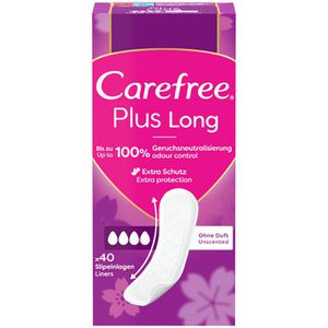 Carefree Slipeinlagen Plus Long, extra stark, ohne Duft, 40 Stück