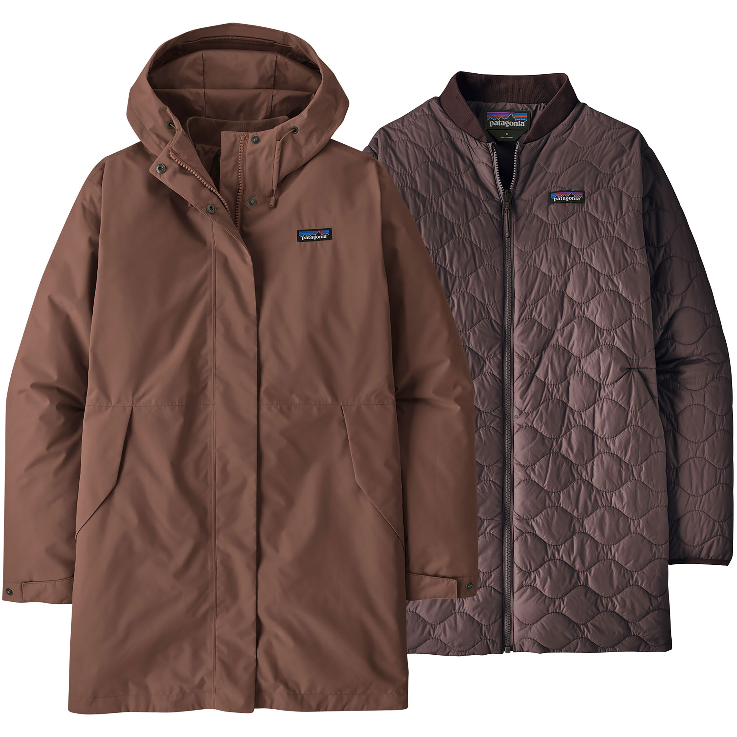 Patagonia Heyes Peak 3-in-1 Parka Damen Winterjacke braun Größe XS Lifestyle Winddicht Wasserabweisend