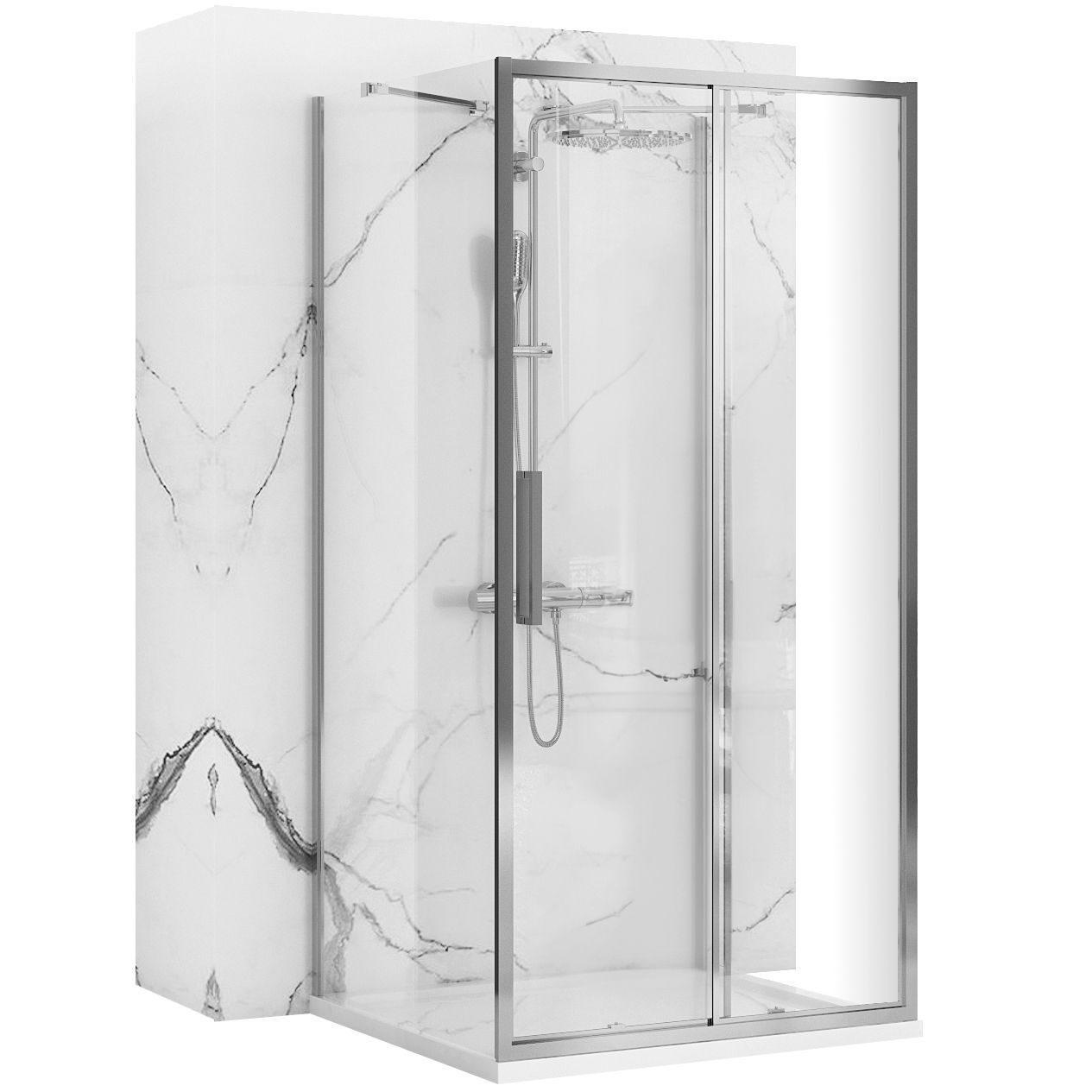 Wandduschkabine Rea Rapid Slide 160X90 Chrome