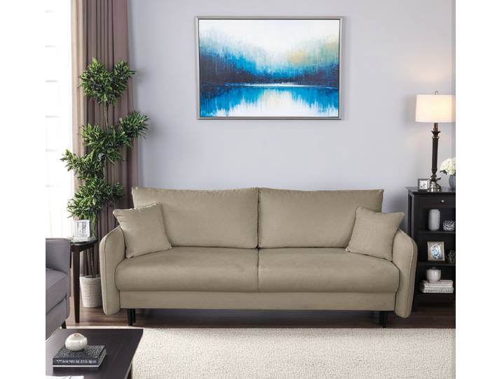 Schlafsofa Jokel Beige Webstoff Aranja 216 x 96 x 102cm Modern