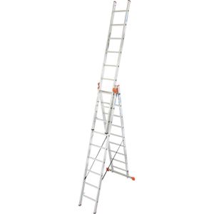 Krause Mehrzweckleiter Monto Tribilo, 129673, 3-teilig, mit 3 x 9 Sprossen